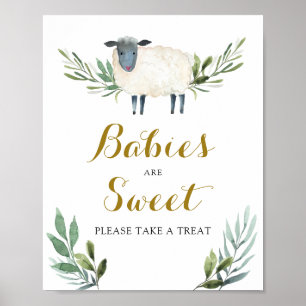 Lief klein lamsgroen Baby's zijn zoet Poster