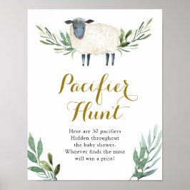 Lief klein lamsgroen Fopspeen Hunt Poster