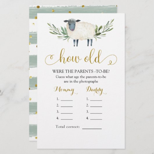 Lief klein lamsgroen Hoe oude ouders (Voorkant / Achterkant)