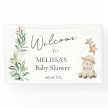 Lief klein lamsgroen welkomstbord banner