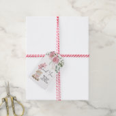 Lief klein lamsroze bloemengroen dank u cadeaulabel (Met Touw)