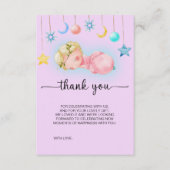 Lief klein meisje Baby shower dank u kaart (Voorkant)