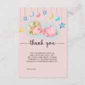Lief klein meisje Baby shower dank u kaart (Voorkant)
