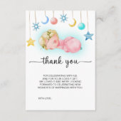 Lief klein meisje Baby shower dank u kaart (Voorkant)