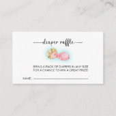 Lief klein meisje Baby shower luier loterij Informatiekaartje (Voorkant)