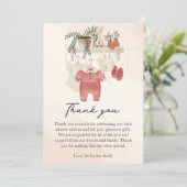 Lief klein meisje boho kleding Baby shower Bedankkaart (Staand voorkant)