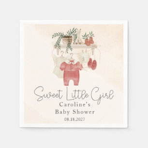Lief klein meisje boho kleding Baby shower Servet