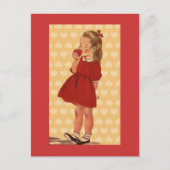 Lief klein meisje met appel Briefkaart (Voorkant)