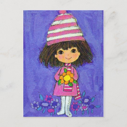 Lief klein meisje met Daisy Briefkaart (Voorkant)