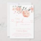 Lief klein meisje perzik Baby shower Kaart (Voorkant)