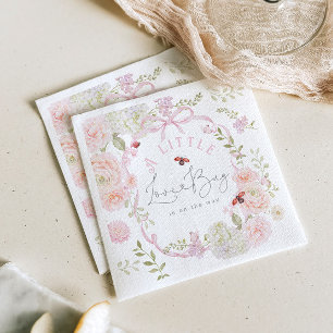 Lief klein ongedierte wildbloem roze strik baby sh servet