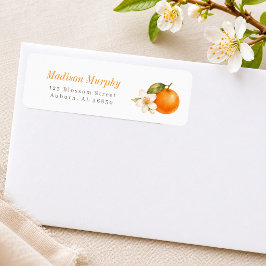 Lief klein oranje babyshower retouradres etiket