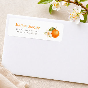 Lief klein oranje babyshower retouradres etiket