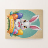 Lief klein paaskonijn gepersonaliseerd Kinder Legpuzzel (Horizontaal)