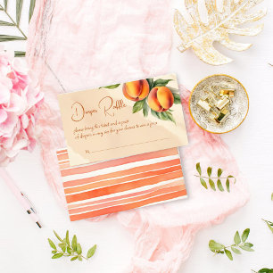 Lief klein perzik baby shower luier loterij informatiekaartje