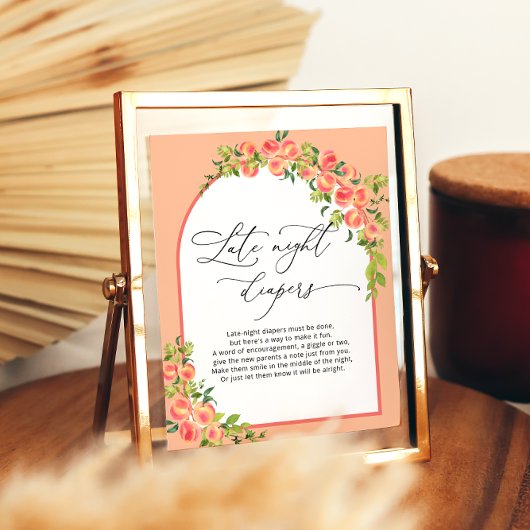 Lief klein perzik late nacht luiers spel poster