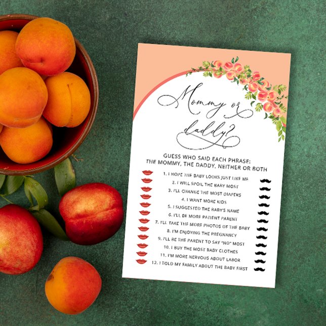 Lief klein perzik mama of papa Baby shower spel (Creator heeft geüpload)
