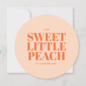 Lief klein perzik meisje eerste verjaardag kaart (Voorkant)