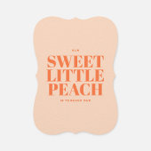 Lief klein perzik meisje eerste verjaardag kaart