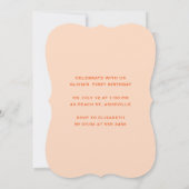 Lief klein perzik meisje eerste verjaardag kaart (Achterkant)