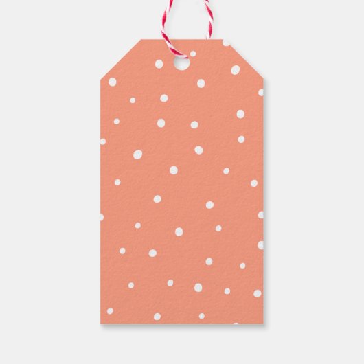 Lief klein perzik verjaardagsfeestje cadeaulabel (Achterkant)