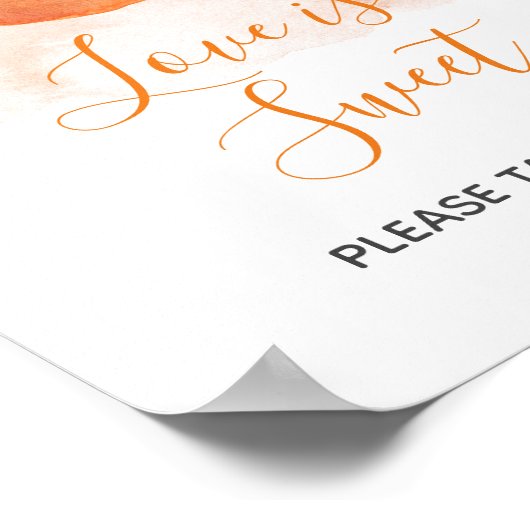 Lief klein perzik zomer liefde is zoet poster (Hoek)