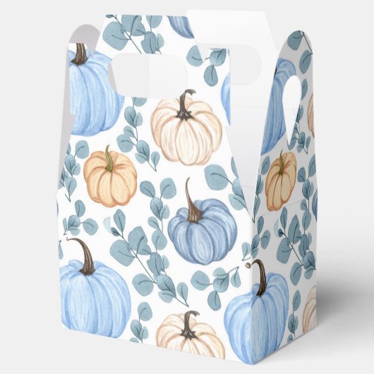 Lief klein pompoen baby shower bedankdoosjes (Geopend)