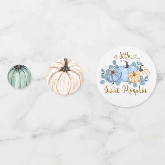 Lief klein pompoen baby shower confetti (Achterkanten)