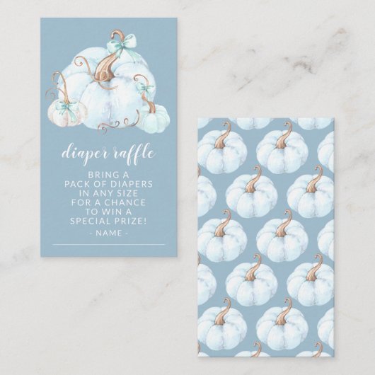 Lief Klein Pompoen Baby shower Luier Raffle Informatiekaartje (Voorkant / Achterkant)