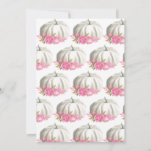 Lief klein pompoen goud roze Baby shower Kaart (Achterkant)