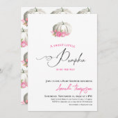 Lief klein pompoen goud roze Baby shower Kaart (Voorkant / Achterkant)