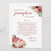 Lief klein pompoen herfst Baby shower Bedankkaart (Voorkant / Achterkant)