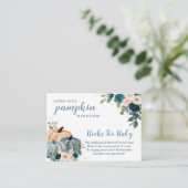 Lief klein pompoen herfst Baby shower Informatiekaartje (Staand voorkant)