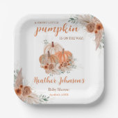 Lief klein pompoen herfst Baby shower Papieren Bordje (Voorkant)