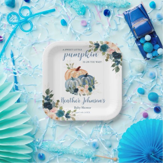 Lief klein pompoen herfst Baby shower Papieren Bordje (Feest)