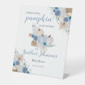Lief klein pompoen herfst Baby shower Reclamebord Met Voetstuk (Voorkant)