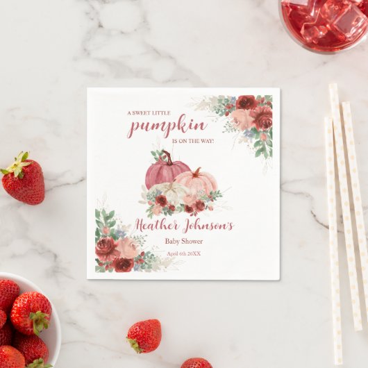 Lief klein pompoen herfst Baby shower Servet (Insitu)