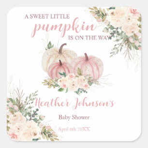 Lief klein pompoen herfst Baby shower Vierkante Sticker