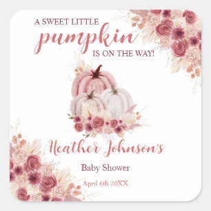 Lief klein pompoen herfst Baby shower Vierkante Sticker