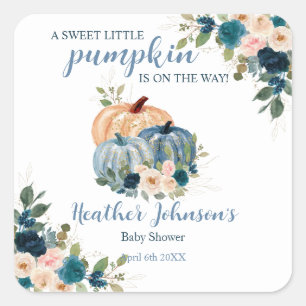 Lief klein pompoen herfst Baby shower Vierkante Sticker