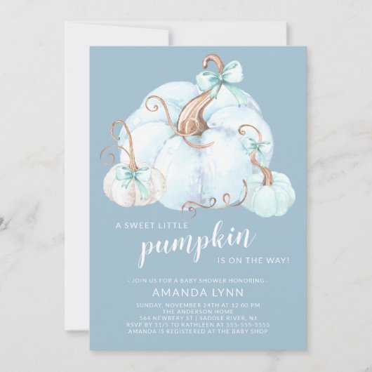 Lief klein pompoen jongens Baby shower Kaart (Voorkant)