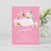 Lief klein pompoen meisjes Baby shower Kaart (Staand voorkant)