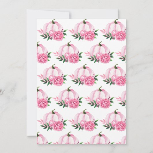 Lief klein pompoen minimalistisch roze Baby shower Kaart (Achterkant)