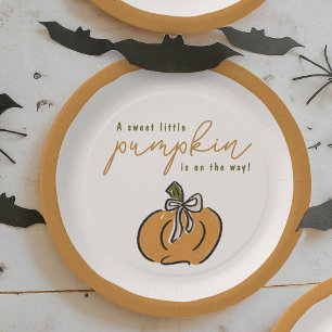 Lief klein pompoen op weg Schattige Baby shower Papieren Bordje