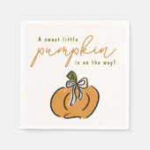 Lief klein pompoen op weg Schattige Baby shower Servet (Voorkant)