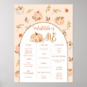 Lief klein pompoen verjaardagsfeestje mijlpaal poster (Voorkant)