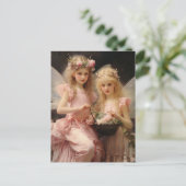 Lief klein roze meisje feeën briefkaart (Staand voorkant)