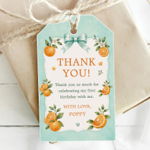 Lief klein schattig oranje citrus 1e verjaardag