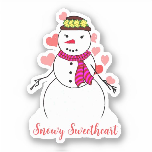 Lief Klein Sneeuwmeisje Sticker (Voorkant)