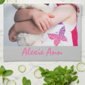 Lief kleinkind zegt: "Ik hou van je" Personaliseer Theedoek (Gevouwen)